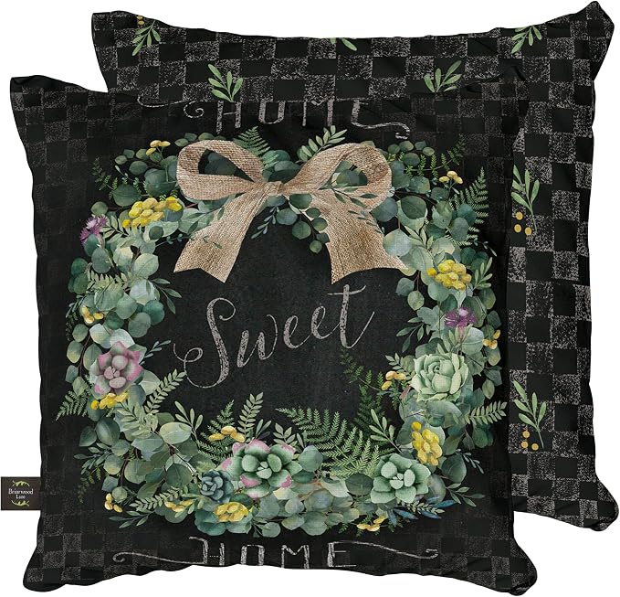 Briarwood Lane Everyday Indoor/Outdoor Pillow 17x17 Home Sweet Home Wreath Pillow