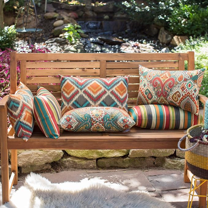 Greendale Home Fashions Outdoor 19x12 inch Rectangle Decorative Throw Pillow, 2-Pack, Aztec 2 Count