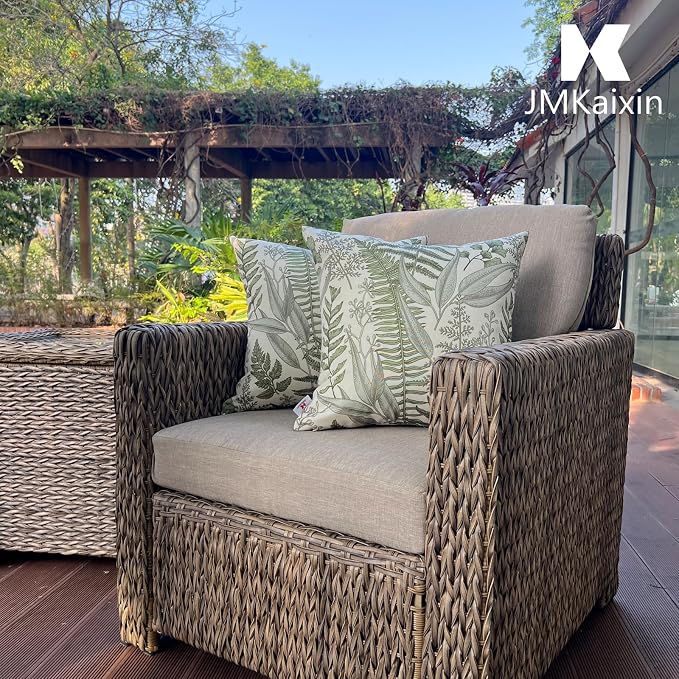 Outdoor Pillows 18×18 Inch Decorative Throw Pillows with Inserts | Set of 2 Fade Resistant Patio Pillows for Porch Garden Couch and Patio Furniture