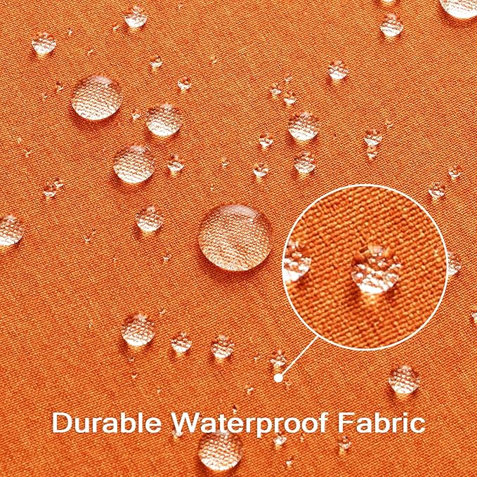 ANRODUO Set of 2 Outdoor Waterproof Pillow Covers 18x18 Inch Orange Decorative Throw Pillow Covers Linen Square Solid Color Couch Pillow Covers for Patio Tent Bed Sofa and Living Room Summer Decor