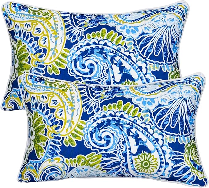 JMGBird Green Outdoor Pillows Waterproof Outdoor Lumbar Pillow | 12x20 Pillow with inserts Outdoor Throw Pillows Decorative Pillows outdoor patio pillows for couch,Bed, Sofa