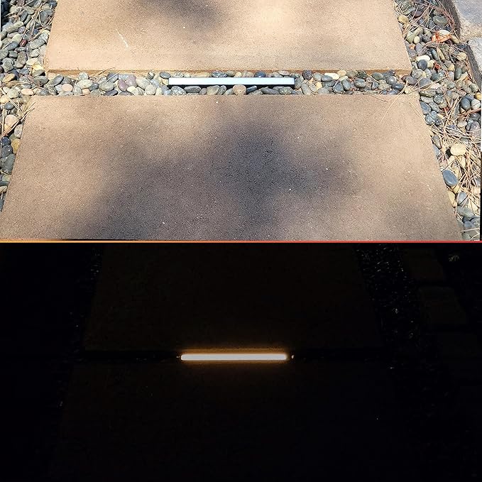 LUMENGY Paver Light Slim 0.5x8 Inch (0.55x7.87), 2700K Warm White, Glare-Free Linear Lighting for Driveways, Walkways and Paver Borders, 12V Hardwired, IP67 Waterproof, Drive-Over Rated