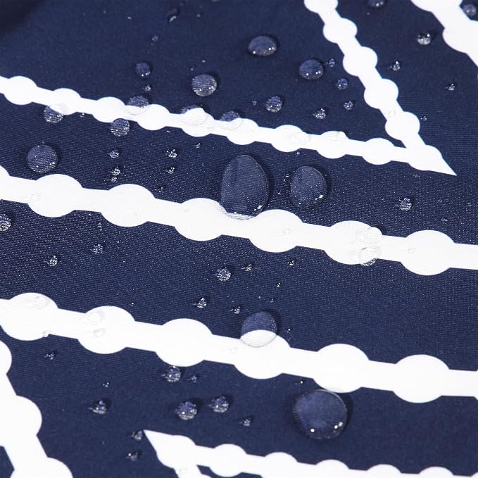 Adabana Outdoor Waterproof Pillow Covers 20x20 Navy Blue | Geometric Decorative Throw Pillow Covers Set of 2 for Patio, Garden, Porch, Farmhouse
