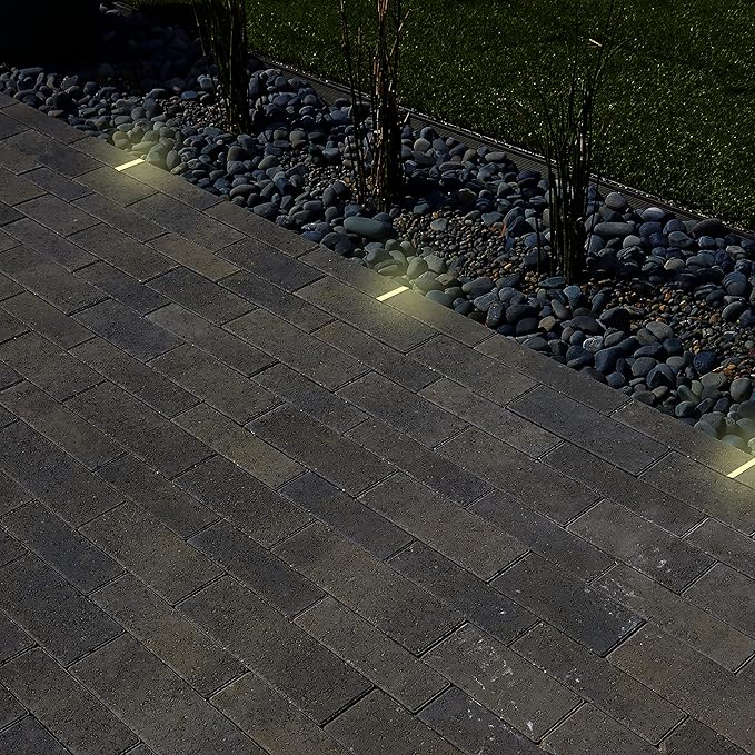 LUMENGY Paver Light Slim 0.5x6 Inch (0.55x5.9), 2700K Warm White, Glare-Free Linear Lighting for Driveways, Walkways and Paver Borders, 12V Hardwired, IP67 Waterproof, Drive-Over Rated