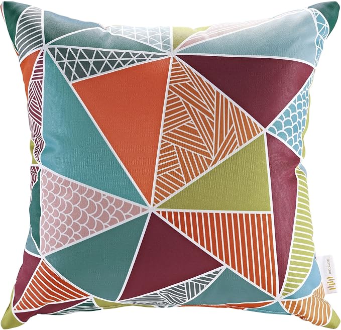 Modway Outdoor Indoor Two All Weather Patio Throw Pillows in Mosaic