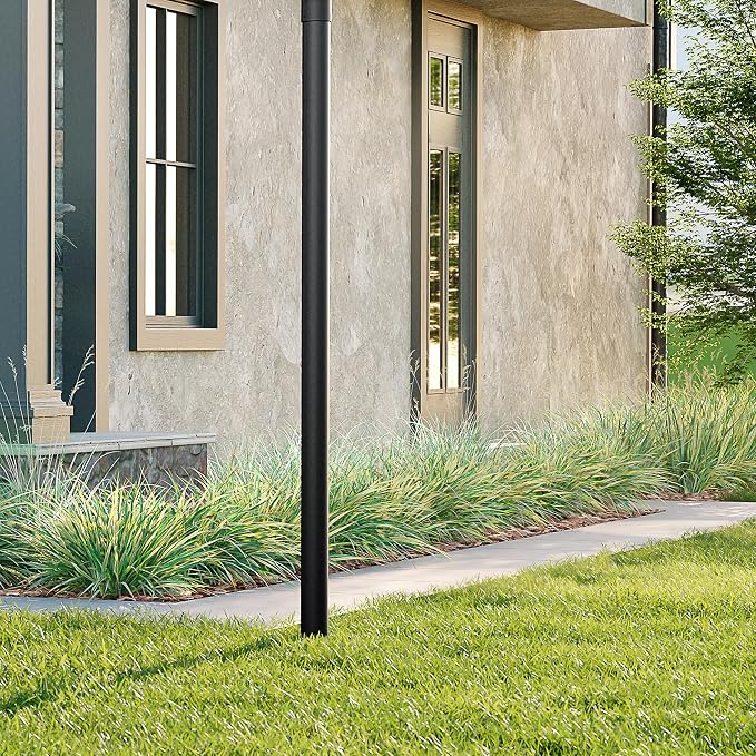 Kichler Outdoor Accessory Post in Black, Heavy-Duty Accessory for Post Lanterns and Landscape Fixtures, 9506BK, (3" W x 84" H)