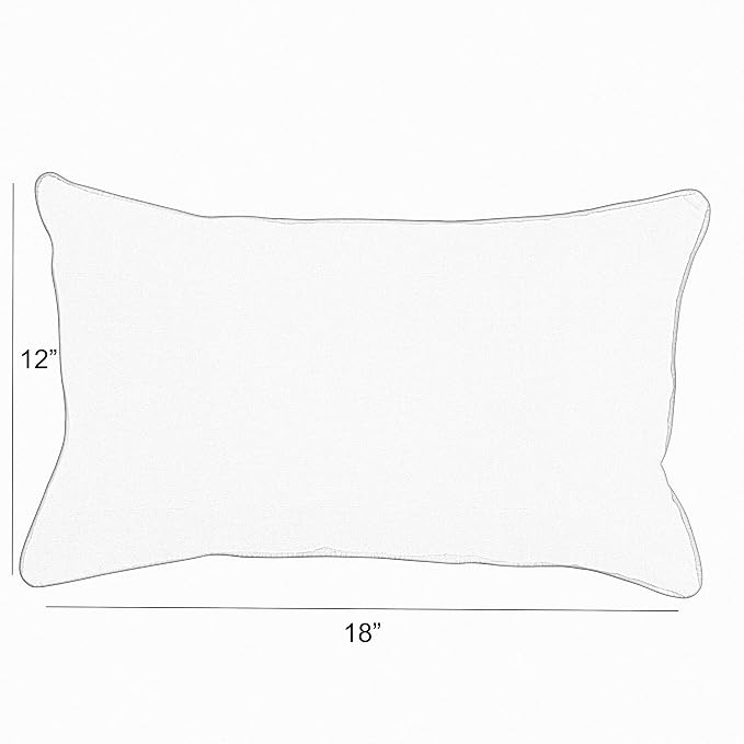 Mozaic Company AMPS116899 Indoor Outdoor SunbrellaLumbar Pillows, Set of 212 x 18 Navy Blue & White