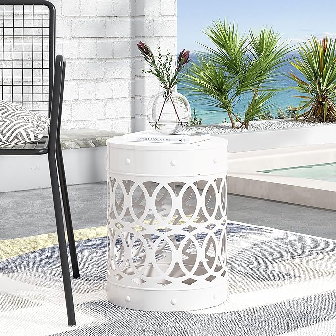 Christopher Knight Home Mellie Outdoor Side Tables - White
