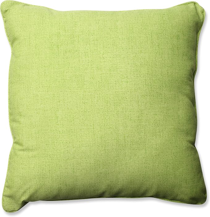 Pillow Perfect Pompeii Solid Indoor/Outdoor Floor Pillow Plush Fill, Weather and Fade Resistant, Floor - 25" x 25", Green,