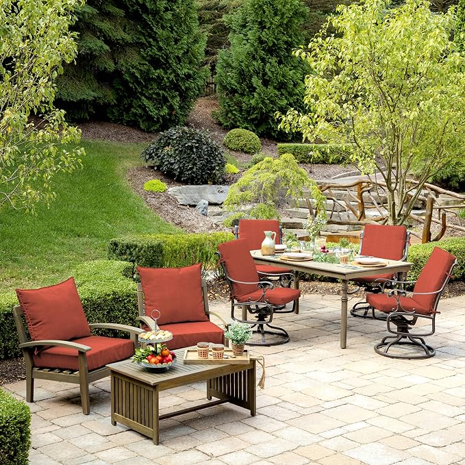 Arden Outdoor Deep Seat Cushion Set, 24x24, Sedona Woven Texture | SDP Fabric, Outdoor Sofa, Couch, Conversation Set, Rain-Proof, Fade Resistant, Mold and Mildew Resistant