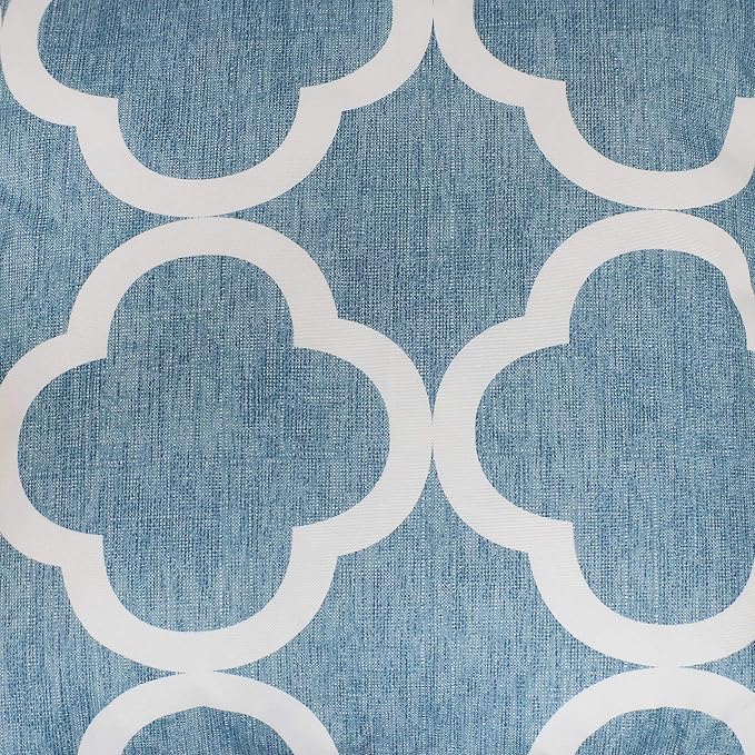Sunnydaze 16-Inch Square Outdoor Decorative Throw Pillows - Set of 2 - Blue and White Quatrefoil