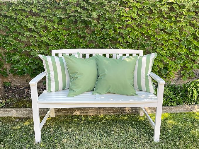 Pack of 2 Outdoor 20''x20'' Waterproof Green Throw Pillow Covers Decorative Square Patio Pillows for Patio Furniture (Loden Frost)