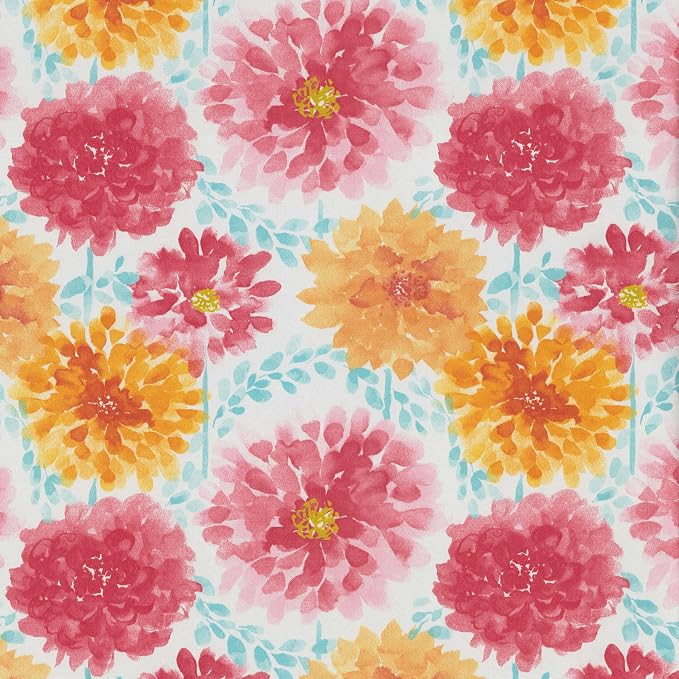 Pillow Perfect Bright Floral Indoor/Outdoor Throw Pillows, 1 Count, Floor - 25" x 25", Pink Gardenia Bloom