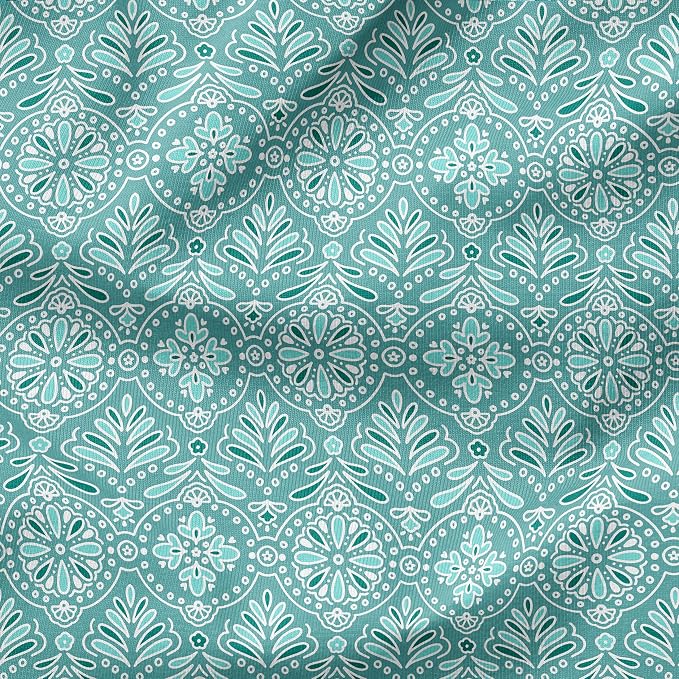 Arden Outdoor Deep Seat Cushion Set, 24x24, Turquoise Medallion | Outdoor Sofa, Couch, Conversation Set, Weather-Proof, Rain-Proof, Fade Resistant for Chair, Mold and Mildew Resistant